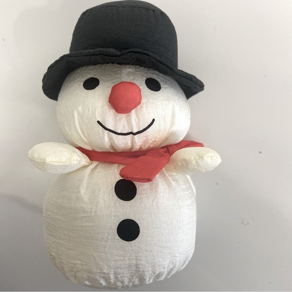 Vintage Sears Soft Dreams Nylon Snowman 5" stuffed toy plush 1980s Christmas - Picture 6 of 8